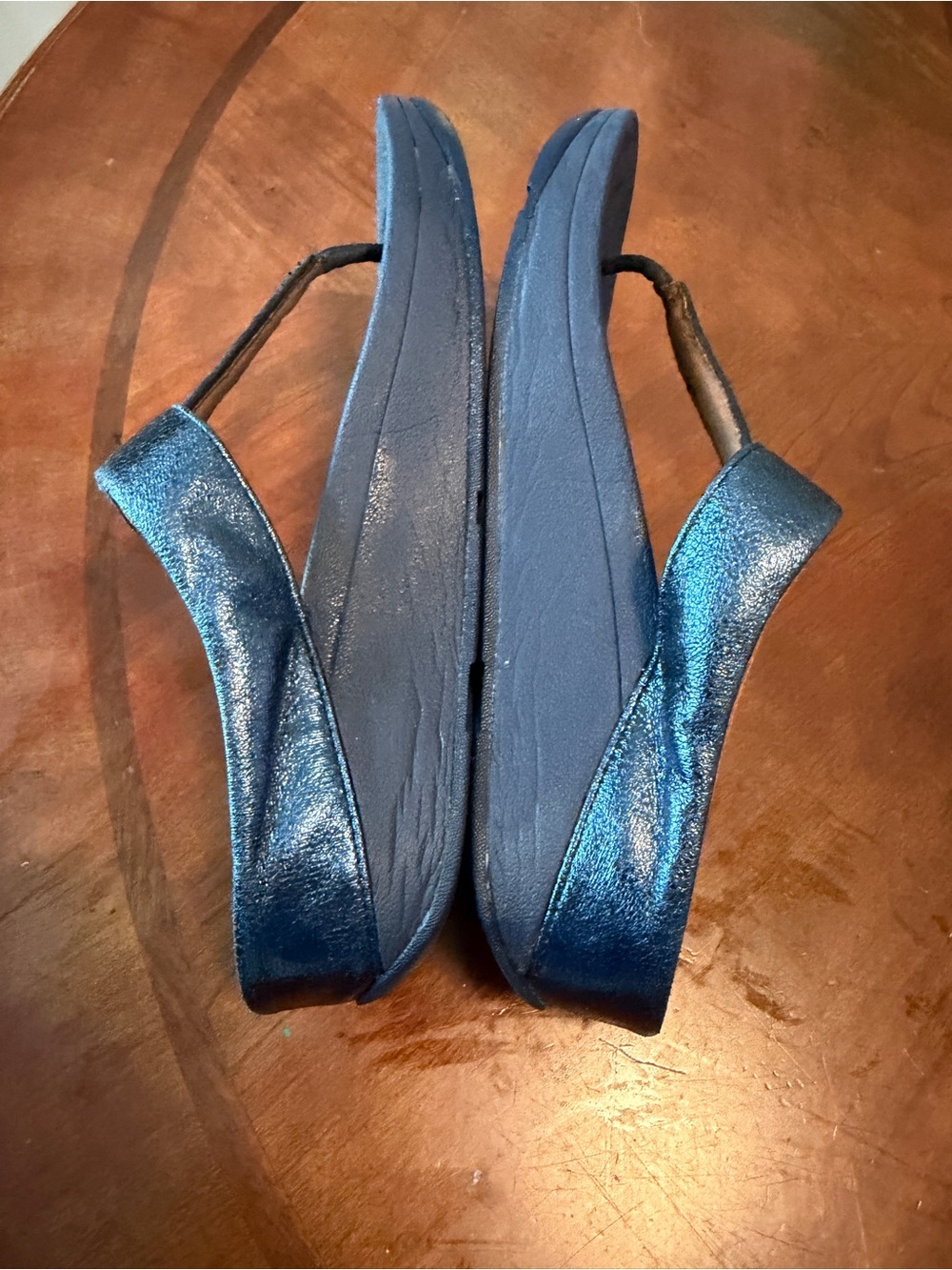 FitFlop Lulu Glitz Blue Sparkling Sandals Size 7 Slip On Toe Post Thongs - Picture 10 of 12